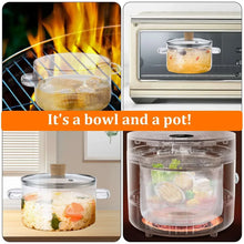 Glass Cooking Pot with Lid 1.6L/54oz Heat Resistant Glass Saucepan with Double Handles Non-Stick Borosilicate Glass Stovetop Pot Safe Clear Cooking Pot for Soup Milk Sauce Pasta Noodle - Brands For Less USA