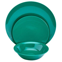 Tabletops Gallery 12 Piece Dark Green Melamine Dinnerware Set Plates Bowls for Indoor/Outdoor Use, Service for 4, Emerald - Brands For Less USA
