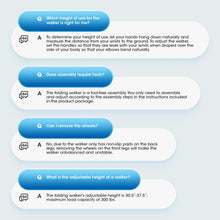 MaxKare Folding Walker with Wheels, 8 Levels Adjustable Height 30.5"-37.5", 300lbs Weight Capacity, Lightweight, for Senior, Black - Brands For Less USA