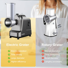 VAVSEA 5-in-1 Electric Cheese Grater, 400W Electric Cheese Shredder with 5 Stainless Blades, Salad Maker with One-Touch Control for Cheese, Vegetables and Fruits, Gifts for Christmas