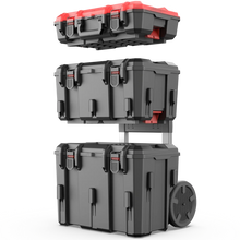 Hyper Tough Hyper Stack Heavy Duty 3 Piece Modular Rolling Toolbox System, Black - Brands For Less USA