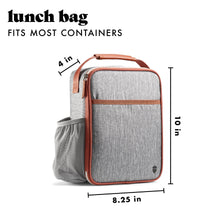 Acorn St by Fit & Fresh Vertical Insulated Reusable Lunch Bag for Men, Women, Kids, Steel - Brands For Less USA