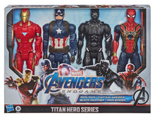 Marvel Avengers: Titan Hero Series Captain America, Iron Spider, Black Panther, and Iron Man Kids Toy Action Figure for Boys and Girls (12")