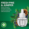Air Wick Plug In Scented Oil Air Freshener, Holiday Fresh Pine & Juniper, 1 Warmer + 6 Refills