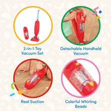 Battat Tidy Tot Vacuum with Plastic Handheld Vacuum and Real Suction, Toddler and Preschool Toys