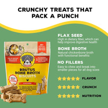 Brutus Bone Broth Biscuits (Chicken) - Healthy Dog Treats -Pet Food Topper - Natural Dog Biscuits with Dog Bone Broth and Real Chicken Meat - 18 Grams of Protein - 8 OZ