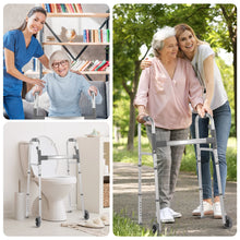 Naipo Compact Folding Walker with Trigger Release and Glide Skis for Seniors Elderly, 5 Inches Front Wheels Support Up to 350lbs, Silver - Brands For Less USA