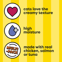 Temptations Creamy Puree Chicken, Salmon & Tuna Lickable Cat Treats, 12g Pouches (24 Pack)