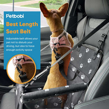 Petbobi Dog Car Booster Seat Travel Carrier for Dog Cat Portable Travel Bag with Seat Belt Safety Stable for Travel Pet Car Seat with Clip on Leash and Storage Package