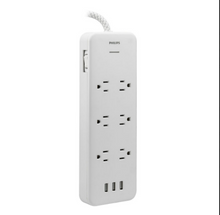 Philips Adapter-Spaced Surge Protector and Extension Cord Combo Pack - White