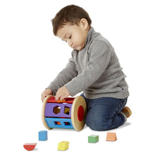 Melissa & Doug Match and Roll Wooden Shape Sorter Skill-Building Learning Toy With 13 Pcs