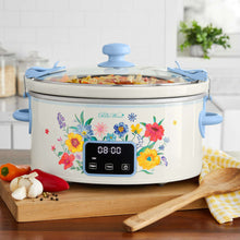 The Pioneer Woman 6-Quart Slow Cooker, Locking Lid, Digital, Brilliant Blooms,