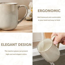 Vesteel Coffee Mug Set of 4, Ceramic Coffee Cups with Handles, 14oz Handmade Reactive Glaze Mugs Set for Coffee Tea Milk, Mug Gifts for Thanksgiving Day Anniversary, Gifts for Men, women, Home, Office and Restuarant