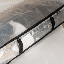 Mainstays Heavy Duty Clear Under-Bed Storage Bag with Handles, Zipper Closure, 42" x 18" x 6"