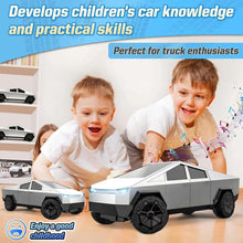 1:12 Cool Cybertruck RC Pickup - 4WD Dual-Motor High-Speed All-Terrain 27MHz RC Car with LED Lights - Kids Boys Gift Toy