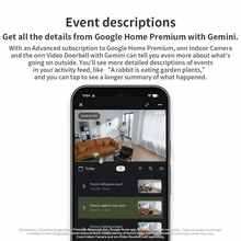 onn Indoor Camera Wired, 1080p HDR Video, with Google Home and Gemini – Search Video History, Event Descriptions