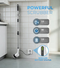 BIMZUC Electric Spin Scrubber, Cordless Cleaning Brush, 7 Replaceable Heads, Extendable Handle, White - Brands For Less USA