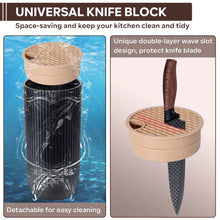 Vesteel Kitchen Knife Set of 7, Professional Stainless Steel Knives Set for Kitchen with Universal Knife Block - Khaki