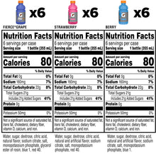 Gatorade Sports Drinks, Grape, Strawberry and Berry Flavored Variety Pack, 12 fl oz, 18 Count Bottles