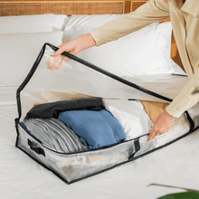 Mainstays Heavy Duty Clear Under-Bed Storage Bag with Handles, Zipper Closure, 42" x 18" x 6"
