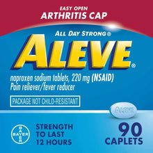 Aleve Pain Relief Caplets with Naproxen Sodium, Easy Open Arthritis Cap, 90 Count - Brands For Less USA