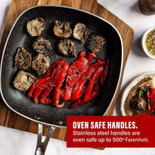 Granitestone 11" Shallow Square Frying Pan Nonstick Skillet, Scratchproof Diamond Infused Coating, No-warp Mineral-enforced Cookware Dishwasher Oven Safe Kitchenware - As Seen On TV - Brands For Less USA