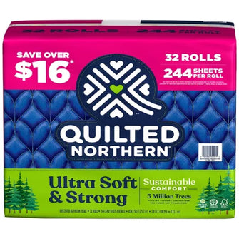 Quilted Northern Ultra Soft & Strong 2-Ply Toilet Paper, Septic Safe (244 Sheets/Roll, 32 Rolls) - Brands For Less USA