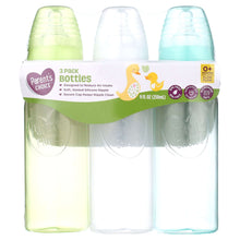 Parent's Choice Newborn Standard Neck Tinted Bottle, 9 fl oz, 0+ Months, 3 Pack, Multicolor