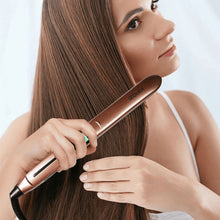 KIPOZI Nano Negative Ion Flat Iron, Anti-Static Hair Straightener with 1 inch Floating Titanium Plates, Champagne Gold