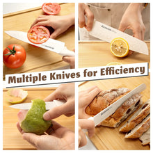 Astercook Knife Set, 17 Pieces Kitchen Knife Sets with Anti-Rust Coating & Built-in Sharpener, High Carbon German Stainless Steel Knives Block Sets, Dishwasher Safe, Perfect Holiday Gifts for Kitchen