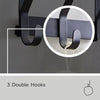 Better Homes & Gardens SnugFit Over-the-Door Hook Rack – 3 Double Hooks, Matte Black Steel