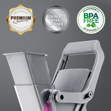 Emson Mandoline Slicer for Kitchen, All in 1 Mandolin Slicer for Food Works as Potato Slicer, Vegetable Slicer, Mandoline Food Slicer, French Fry Cutter with 5 Blades and Storage Container, Gray