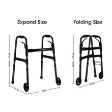 MaxKare Folding Walker with Wheels, 8 Levels Adjustable Height 30.5"-37.5", 300lbs Weight Capacity, Lightweight, for Senior, Black - Brands For Less USA