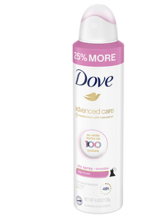 Dove Clear Finish Antiperspirant Spray, 3 ct.