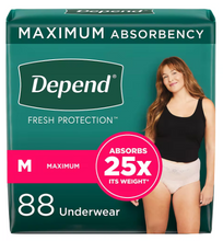 Depend Fresh Protection Adult Incontinence Underwear for Women, Medium - Blush, 88 ct.
