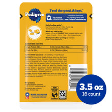 (24 pack) Pedigree Chopped Ground Dinner Wet Food with Beef, Bacon, & Cheese Flavor, 3.5 oz Pouches, 16 Count