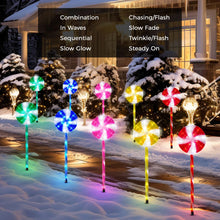 10 Pack Solar Candy Cane Pathway Lights Outdoor, 8 Modes Lollipop Peppermint Stake Lights With Auto On/Off, Waterproof Christmas Decor For Walkway Yard Garden