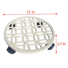 allen + roth 12-in L x 12-in D x 2.7-in H Off-white Plant Caddy