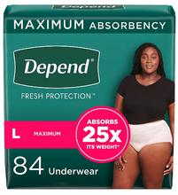 Depend Fresh Protection Adult Incontinence Underwear for Women, Large - Blush, 84 ct.