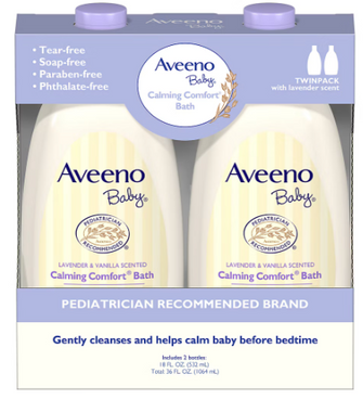 Aveeno Baby Calming Comfort Lavender and Vanilla Tear-Free Bath Wash, 2 pk./18 fl. oz.