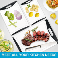 Cutting Boards for Kitchen, Plastic Cutting Board Set of 3, Dishwasher Safe Cutting Boards w/Juice Grooves for Meat, Veggies, Easy Grip Handle, Serveware Accessories