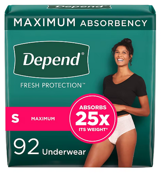 Depend Fresh Protection Adult Incontinence Underwear for Women, Small - Blush, 92 ct.