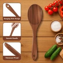VAVSEA Thick Wooden Spoons for Cooking, 8 Pcs Natural Wooden Utensil for Cooking with Non-Stick, Heat Resistant, Wood Kitchen Utensil Set
