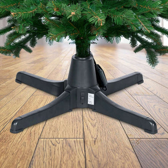 Fraser Hill Farm Green Plastic 360 Degree Rotating Artificial Christmas Tree Stands, for Trees up to 7.5' Tall and up to 26" in Diameter