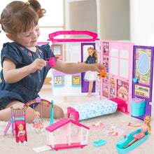 FUNWEE Doll House Playset with 60+ Accessories Including House Furniture, Pets, Bathtubs, Swings, Slides and other accessories