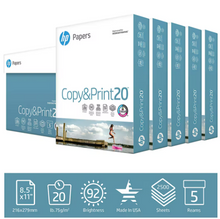 HP Everyday Copy & Print Paper, 92 Brightness, 20 lb., Letter, 5 Reams, 2,500 Sheets/Carton