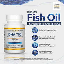 California Gold Nutrition, DHA 700 Fish Oil, Ultra-Concentrated, 1,000 mg, 30 Fish Gelatin Softgels - Brands For Less USA