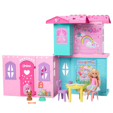 Barbie Chelsea Pop-Up Doll House with Doll & 15+ Accessories, House Expands to 17+ x 13+ inches