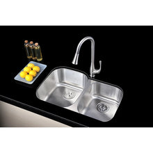 Fregadero de cocina ANZZI Moore de 32" x 20" - Plata cepillada
