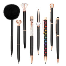 WEMATE 8Pcs Set for Journaling, Glitter Fancy Pens Gifts for Women, Office Black